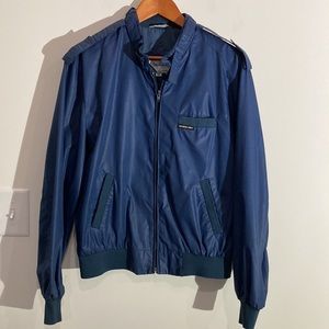 Vintage 80s Members Only Cafe Racer Bomber Jacket Europe Craft navy blue Mens 44